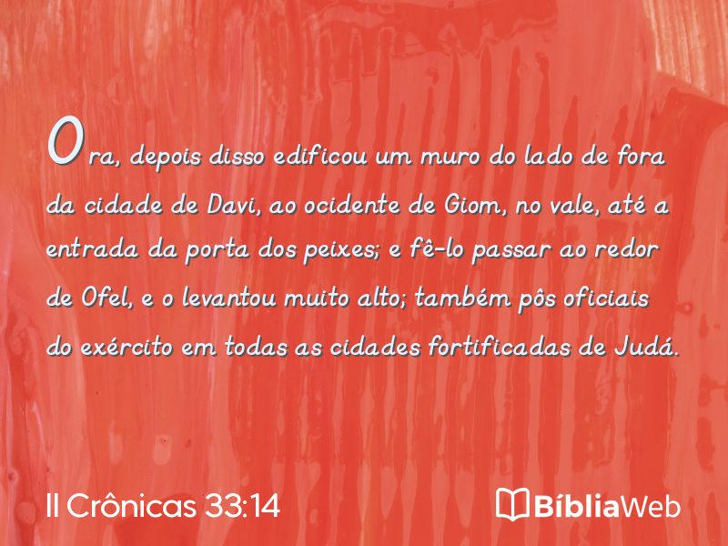 II Crônicas 33:14 em imagem para compartilhar