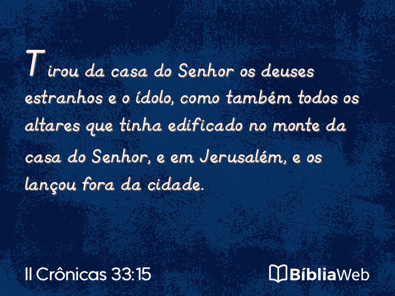 II Crônicas 33:15 em imagem para compartilhar