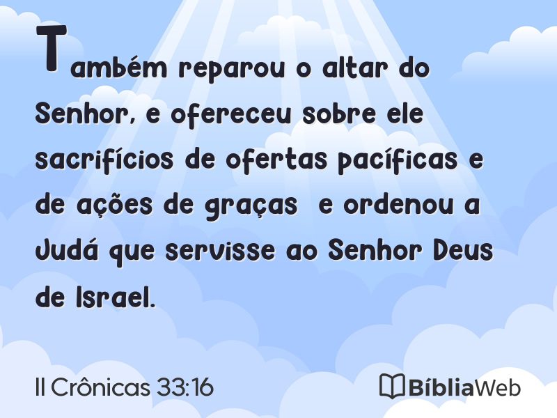 II Crônicas 33:16 em imagem para compartilhar