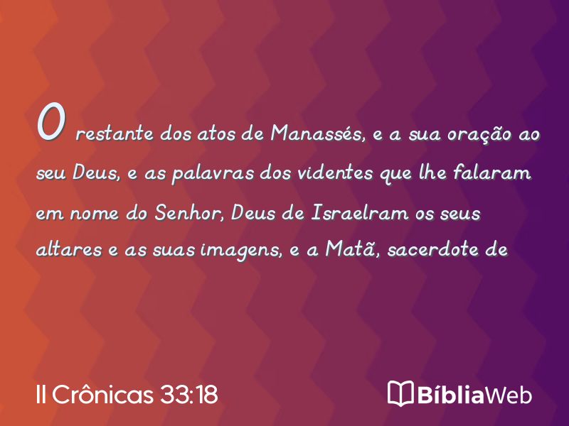 II Crônicas 33:18 em imagem para compartilhar