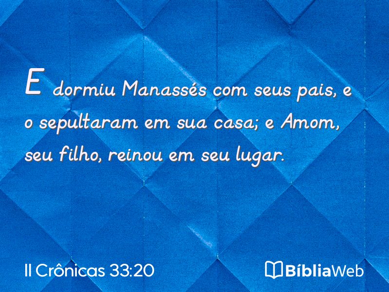 II Crônicas 33:20 em imagem para compartilhar