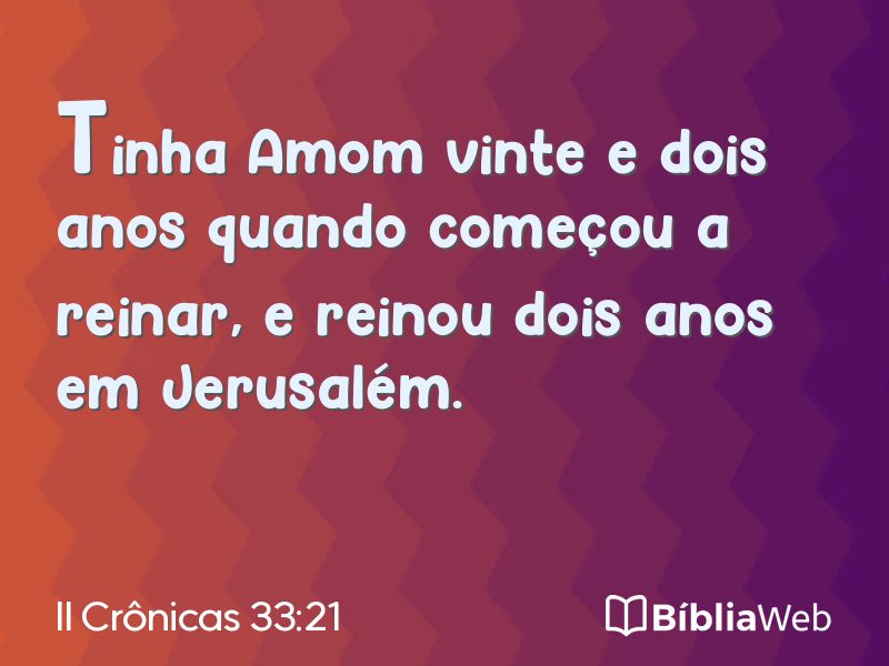 II Crônicas 33:21 em imagem para compartilhar