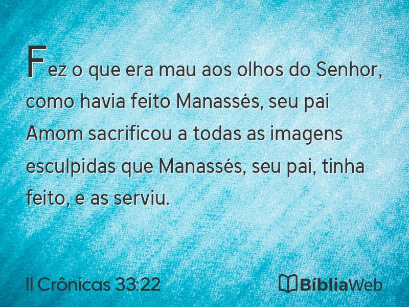 II Crônicas 33:22 em imagem para compartilhar