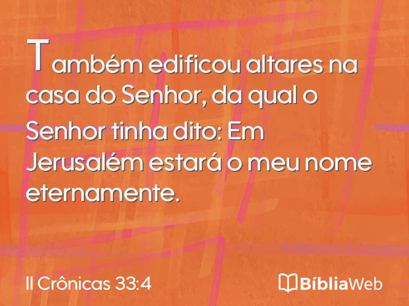 II Crônicas 33:4 em imagem para compartilhar