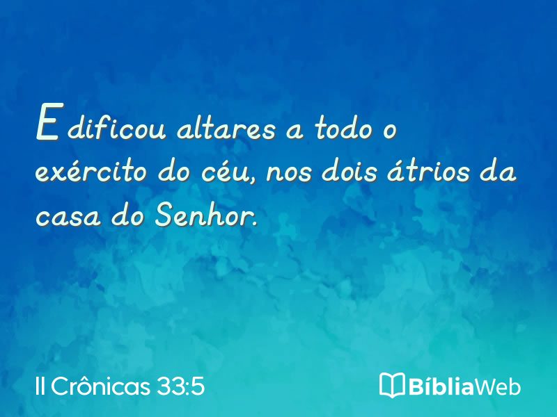 II Crônicas 33:5 em imagem para compartilhar