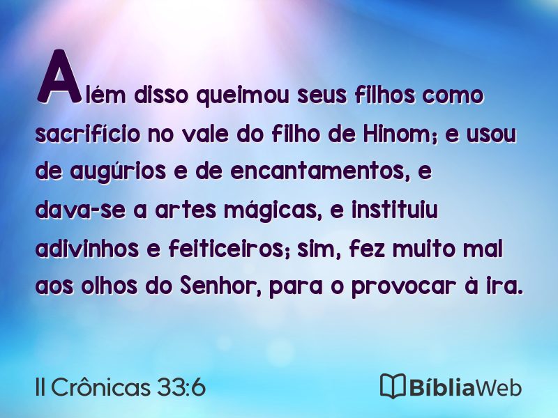 II Crônicas 33:6 em imagem para compartilhar