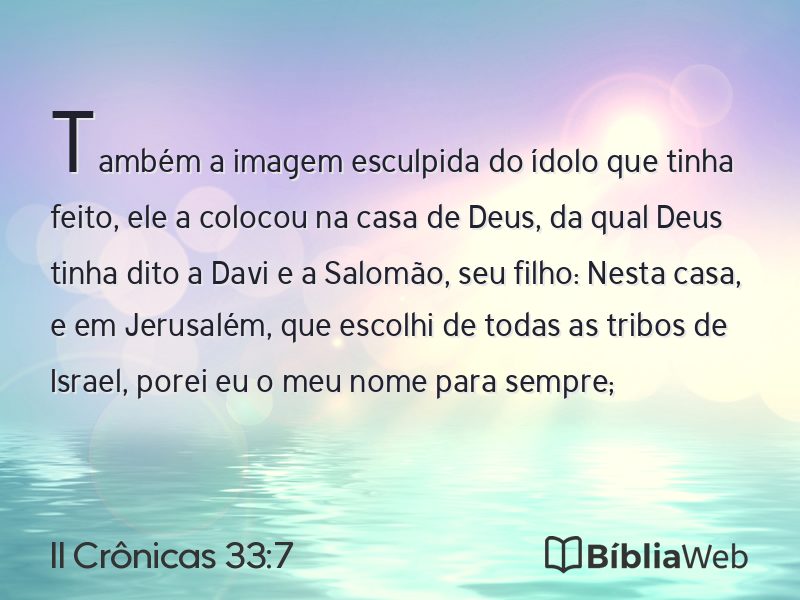 II Crônicas 33:7 em imagem para compartilhar