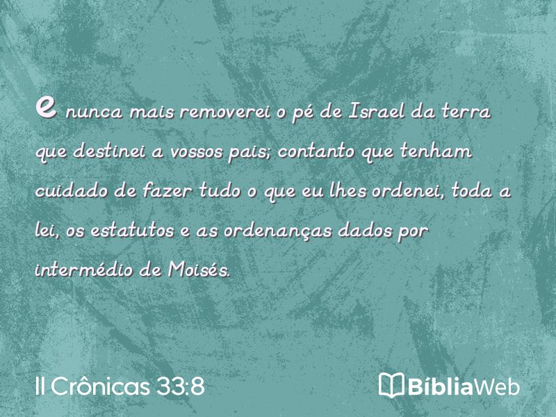 II Crônicas 33:8 em imagem para compartilhar