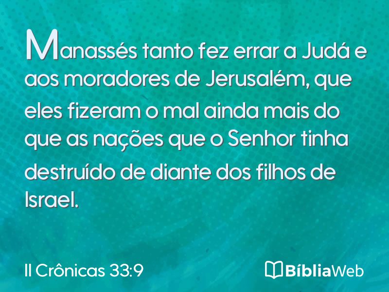 II Crônicas 33:9 em imagem para compartilhar