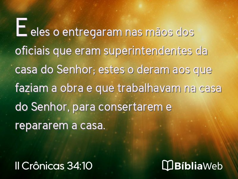 II Crônicas 34:10 em imagem para compartilhar