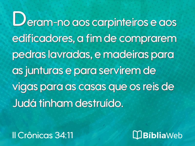 II Crônicas 34:11 em imagem para compartilhar