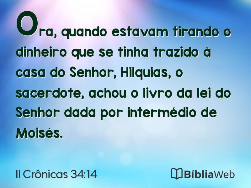II Crônicas 34:14 em imagem para compartilhar