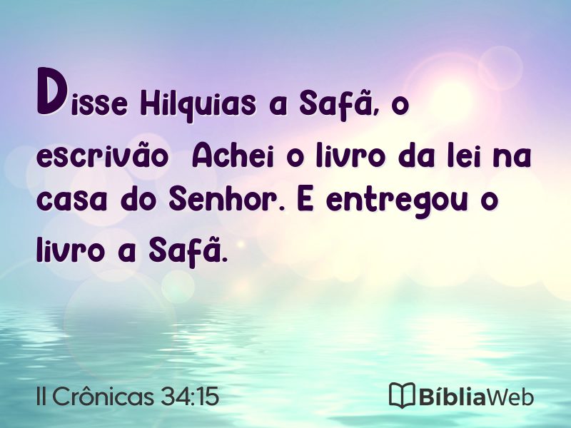 II Crônicas 34:15 em imagem para compartilhar