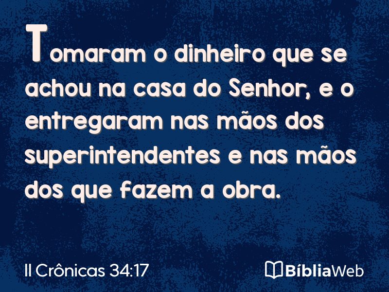 II Crônicas 34:17 em imagem para compartilhar