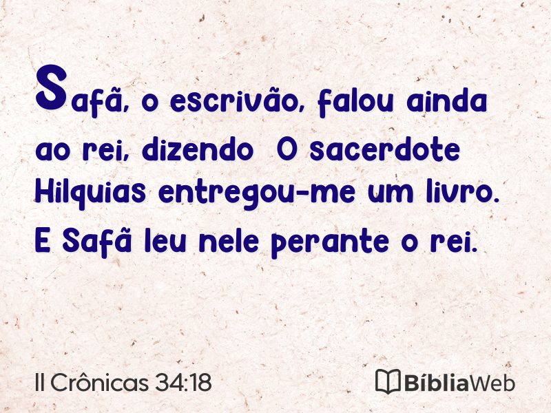 II Crônicas 34:18 em imagem para compartilhar