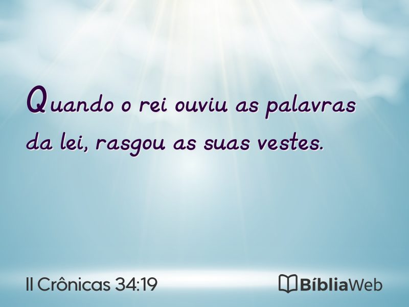 II Crônicas 34:19 em imagem para compartilhar
