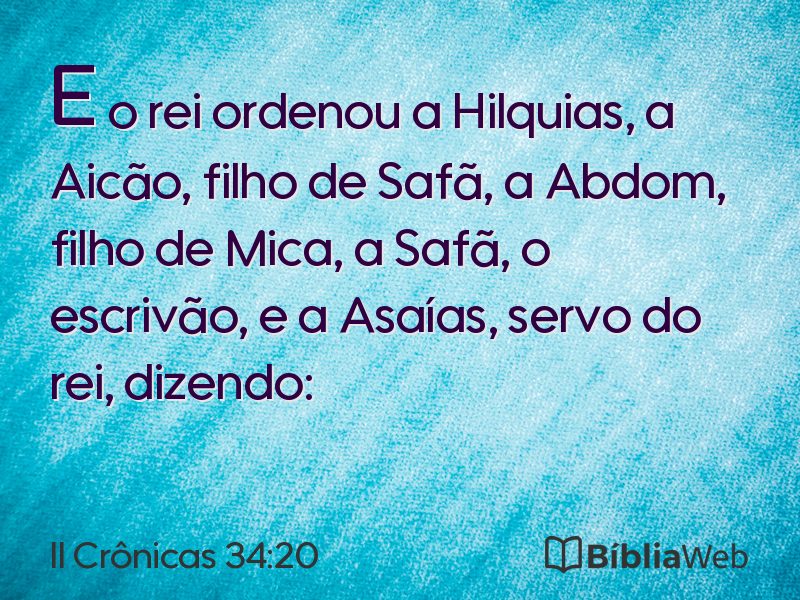 II Crônicas 34:20 em imagem para compartilhar
