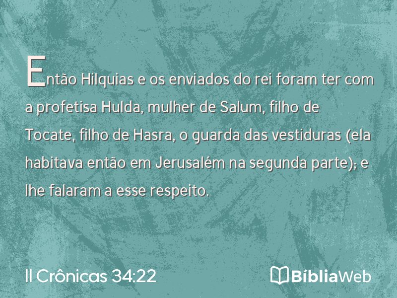 II Crônicas 34:22 em imagem para compartilhar