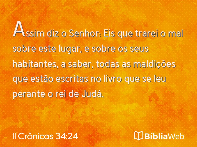 II Crônicas 34:24 em imagem para compartilhar