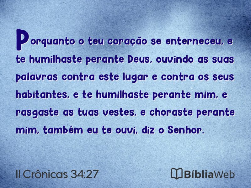 II Crônicas 34:27 em imagem para compartilhar