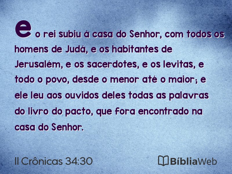 II Crônicas 34:30 em imagem para compartilhar