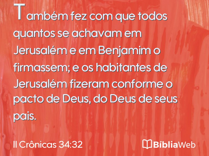 II Crônicas 34:32 em imagem para compartilhar