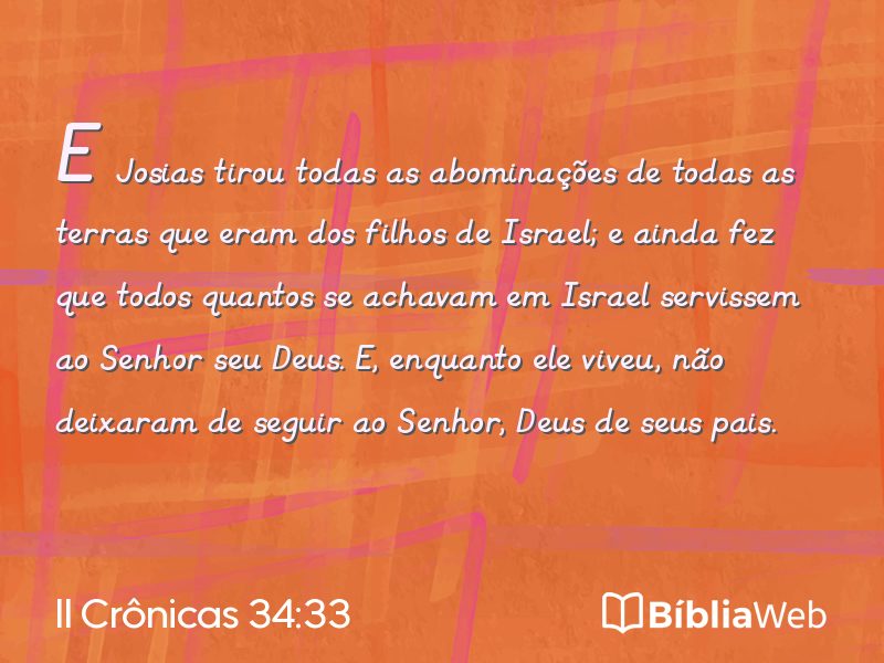 II Crônicas 34:33 em imagem para compartilhar