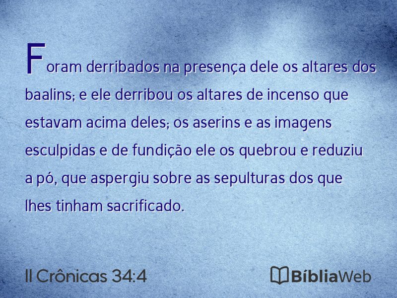 II Crônicas 34:4 em imagem para compartilhar