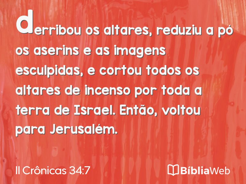 II Crônicas 34:7 em imagem para compartilhar