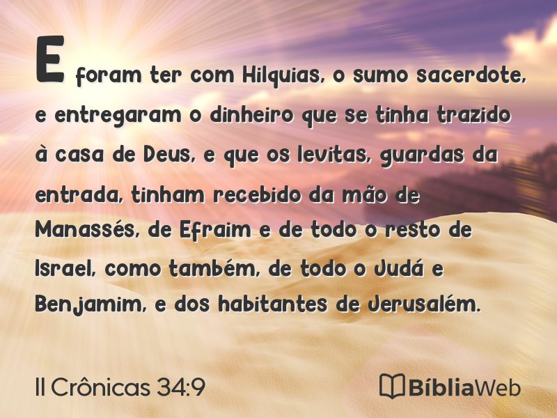II Crônicas 34:9 em imagem para compartilhar