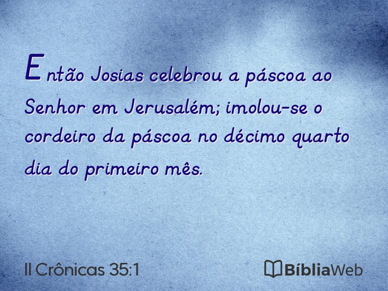 II Crônicas 35:1 em imagem para compartilhar