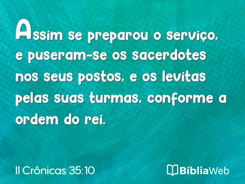 II Crônicas 35:10 em imagem para compartilhar