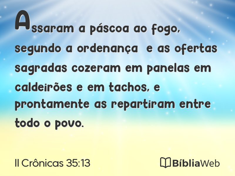 II Crônicas 35:13 em imagem para compartilhar
