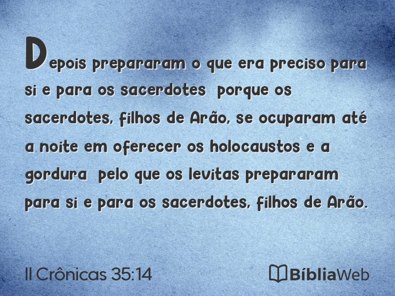 II Crônicas 35:14 em imagem para compartilhar