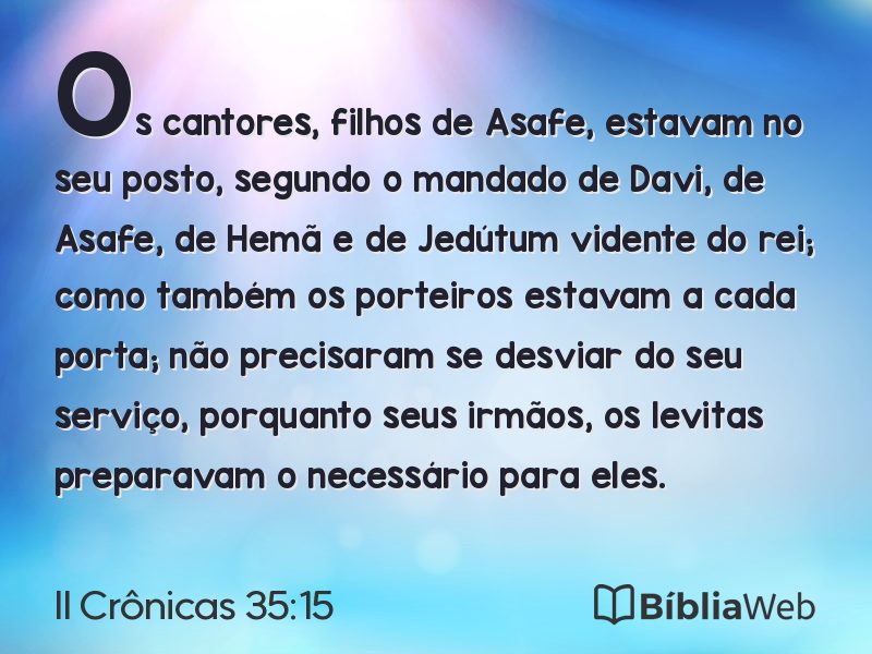II Crônicas 35:15 em imagem para compartilhar
