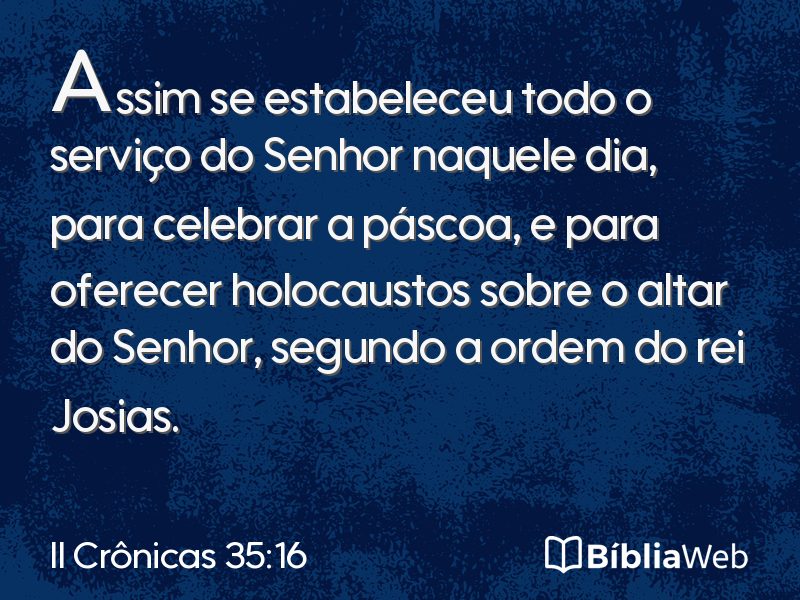 II Crônicas 35:16 em imagem para compartilhar