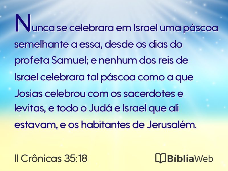 II Crônicas 35:18 em imagem para compartilhar