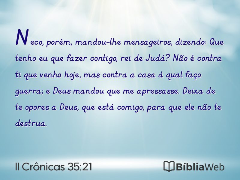 II Crônicas 35:21 em imagem para compartilhar
