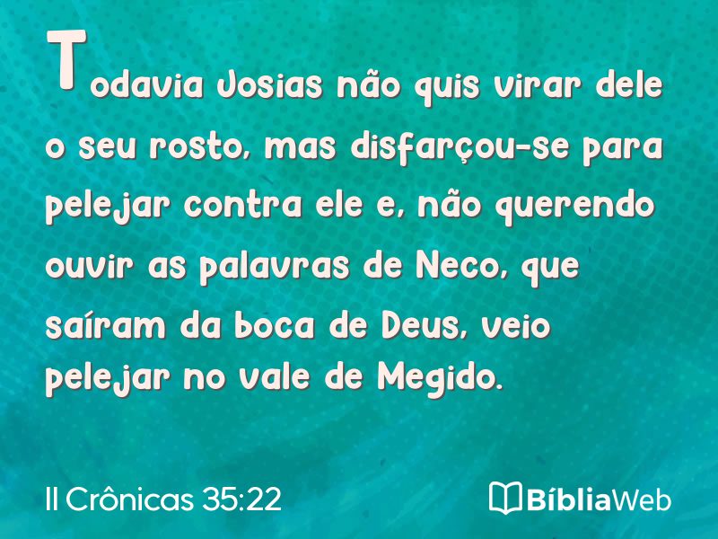 II Crônicas 35:22 em imagem para compartilhar