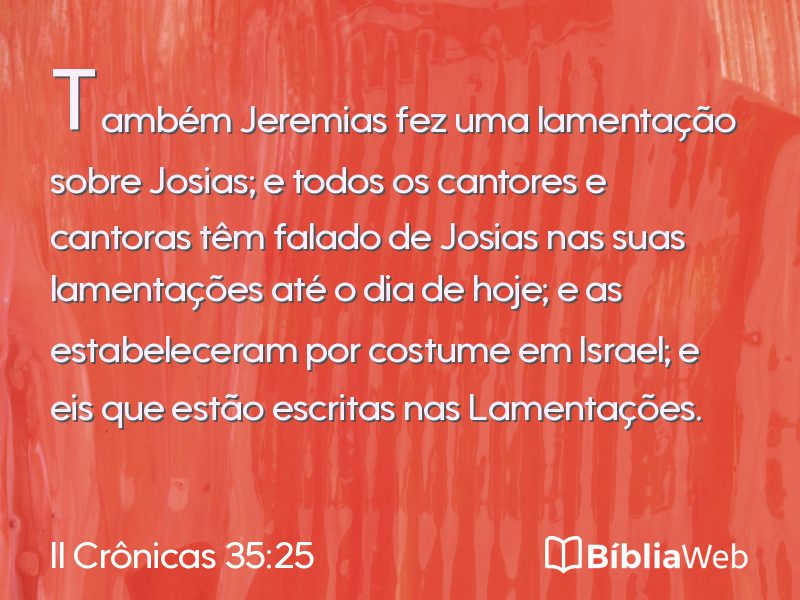 II Crônicas 35:25 em imagem para compartilhar