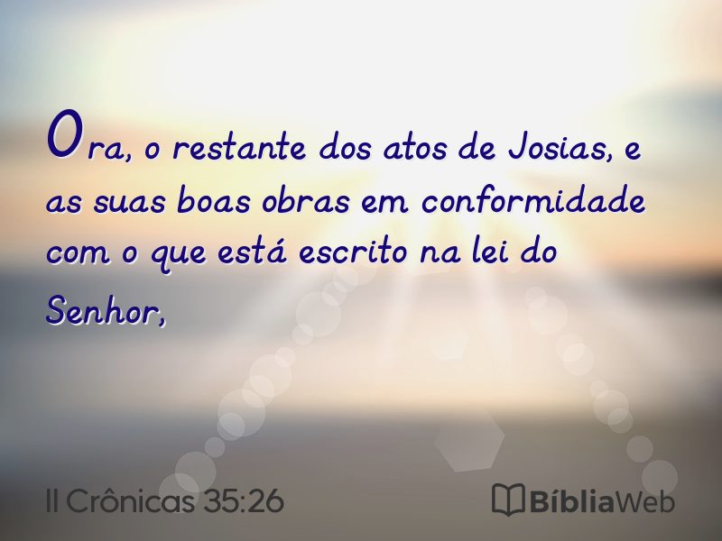 II Crônicas 35:26 em imagem para compartilhar
