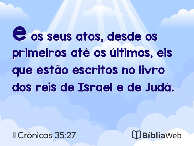 II Crônicas 35:27 em imagem para compartilhar