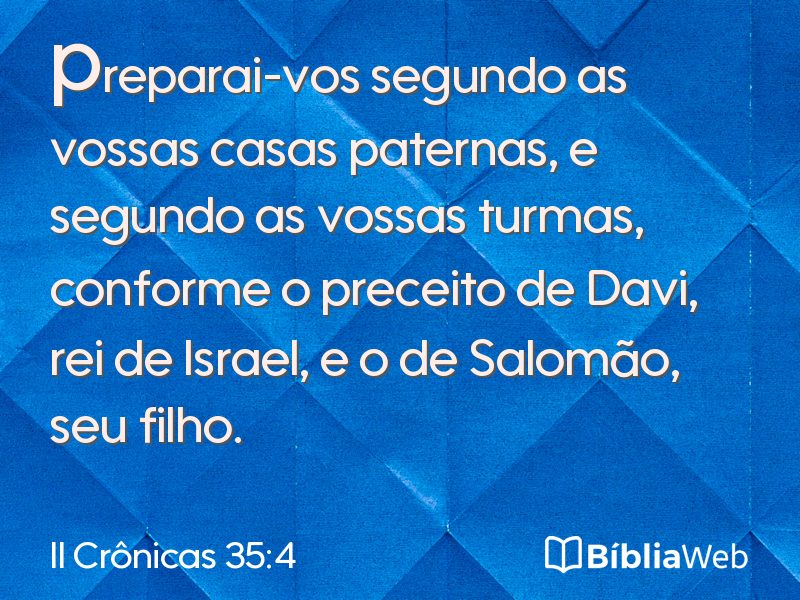 II Crônicas 35:4 em imagem para compartilhar