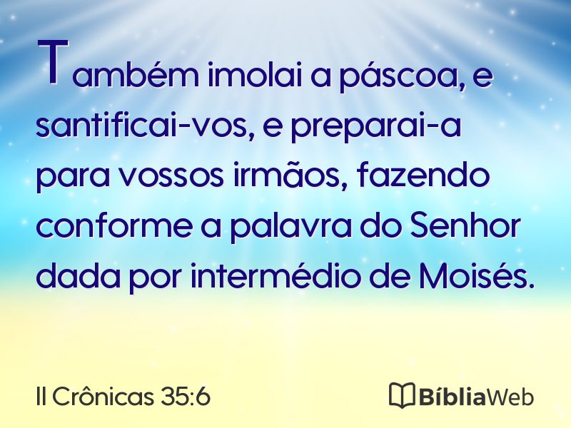 II Crônicas 35:6 em imagem para compartilhar