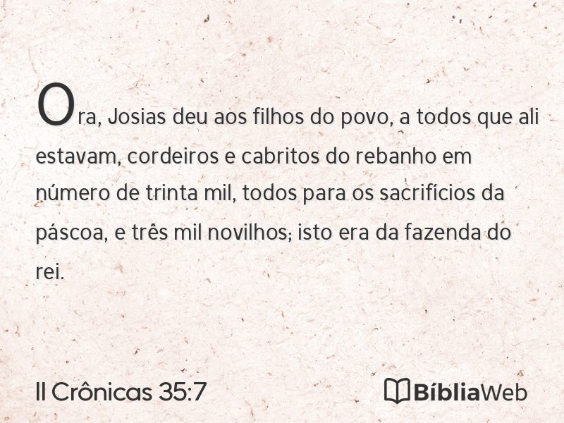 II Crônicas 35:7 em imagem para compartilhar