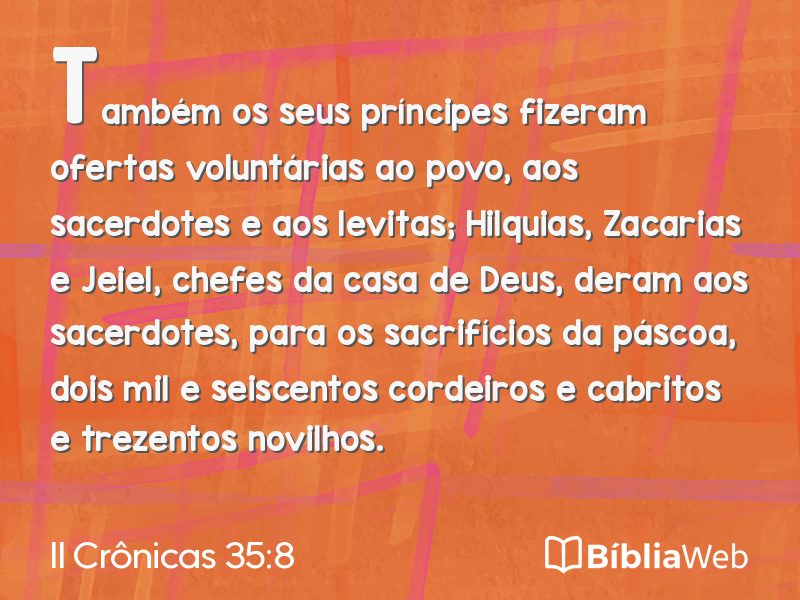 II Crônicas 35:8 em imagem para compartilhar