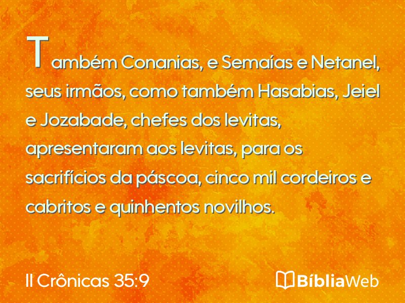 II Crônicas 35:9 em imagem para compartilhar