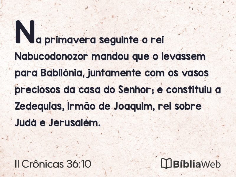 II Crônicas 36:10 em imagem para compartilhar
