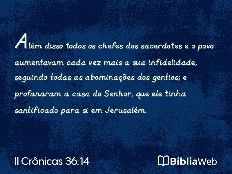 II Crônicas 36:14 em imagem para compartilhar