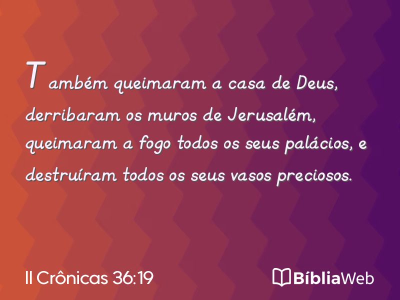 II Crônicas 36:19 em imagem para compartilhar